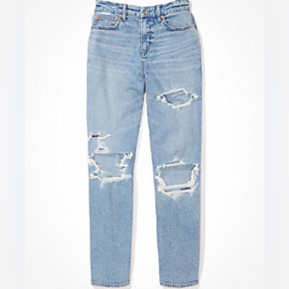 American Eagle Stretch Ripped Curvy '90s Straight Jean NWT